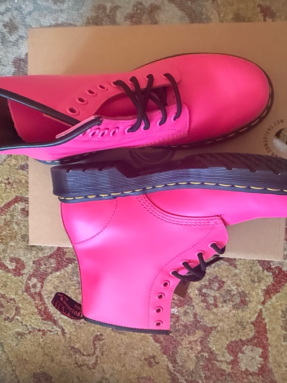 New Dr. Martens Clash Pink 1460 Smooth Leather Boots - Picture 6 of 6